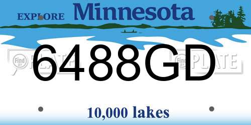 6488GD Minnesota License Plate