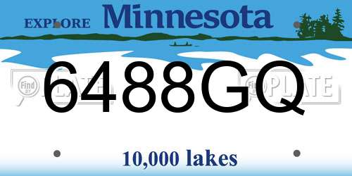 6488GQ Minnesota License Plate
