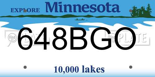 648BGO Minnesota License Plate