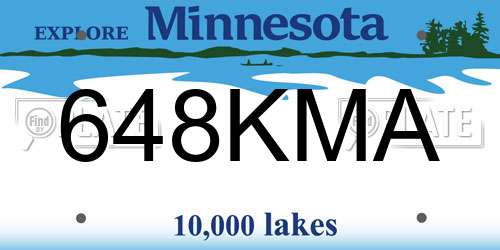 648KMA Minnesota License Plate