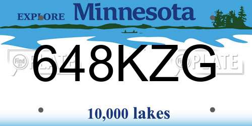 648KZG Minnesota License Plate