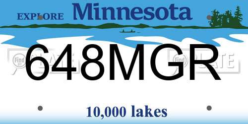 648MGR Minnesota License Plate