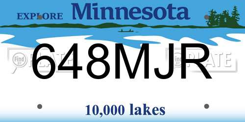 648MJR Minnesota License Plate