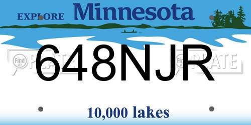 648NJR Minnesota License Plate