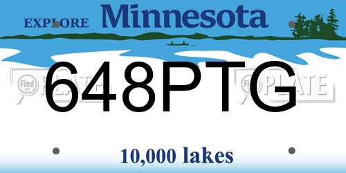 648PTG Minnesota License Plate