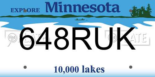 648RUK Minnesota License Plate