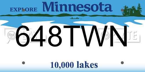 648TWN Minnesota License Plate