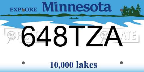 648TZA Minnesota License Plate