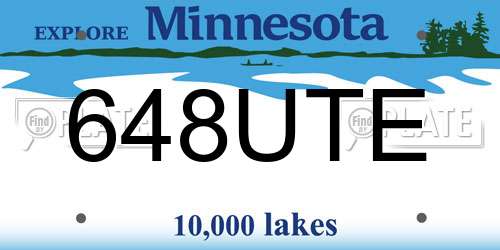 648UTE Minnesota License Plate