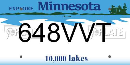 648VVT Minnesota License Plate