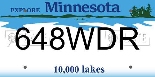 648WDR Minnesota License Plate