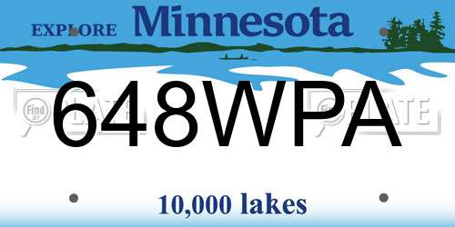 648WPA Minnesota License Plate