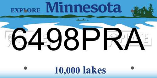 6498PRA Minnesota License Plate