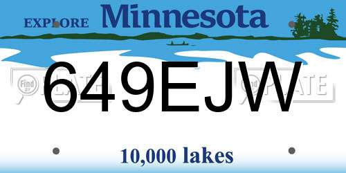 649EJW Minnesota License Plate