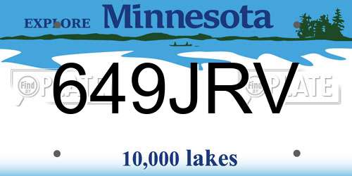 649JRV Minnesota License Plate