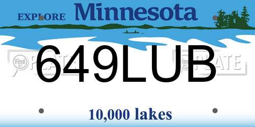 649LUB Minnesota License Plate