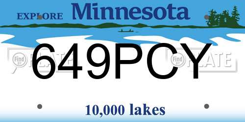 649PCY Minnesota License Plate