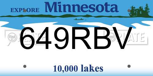 649RBV Minnesota License Plate