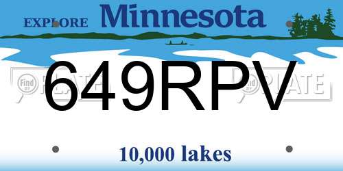 649RPV Minnesota License Plate
