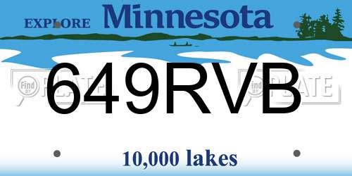 649RVB Minnesota License Plate