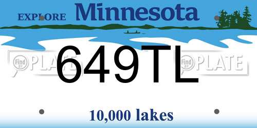 649TL Minnesota License Plate