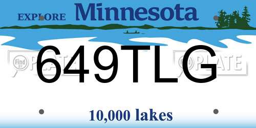 649TLG Minnesota License Plate