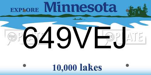 649VEJ Minnesota License Plate