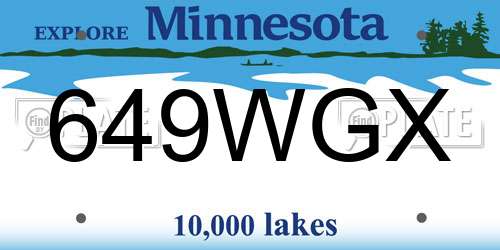 649WGX Minnesota License Plate