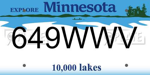 649WWV Minnesota License Plate