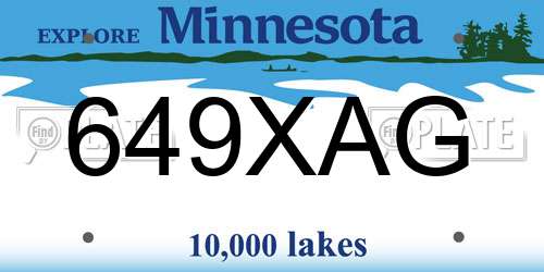 649XAG Minnesota License Plate