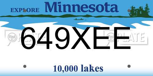 649XEE Minnesota License Plate