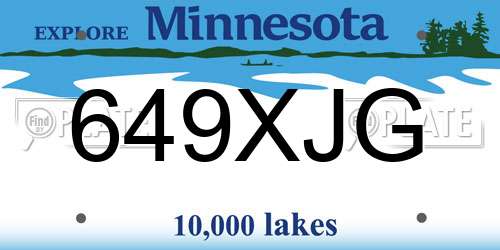 649XJG Minnesota License Plate