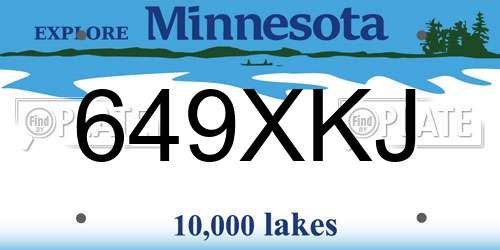 649XKJ Minnesota License Plate