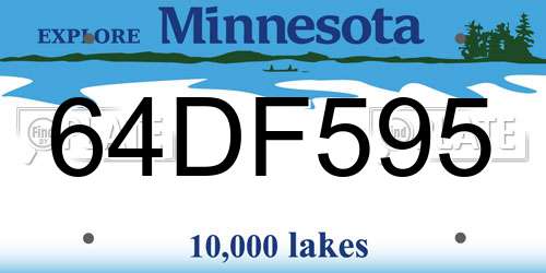 64DF595 Minnesota License Plate