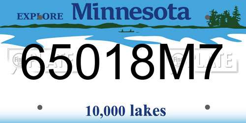 65018M7 Minnesota License Plate