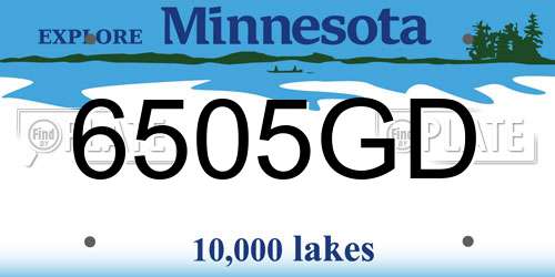 6505GD Minnesota License Plate