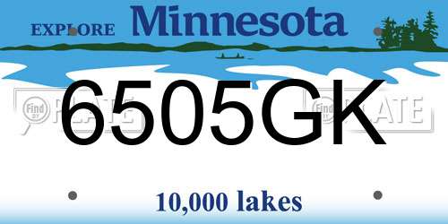 6505GK Minnesota License Plate
