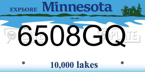 6508GQ Minnesota License Plate
