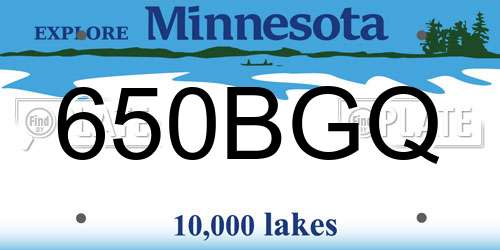 650BGQ Minnesota License Plate