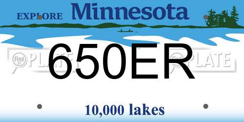 650ER Minnesota License Plate
