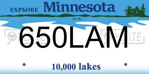 650LAM Minnesota License Plate