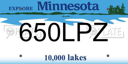 650LPZ Minnesota License Plate