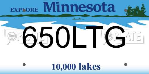 650LTG Minnesota License Plate