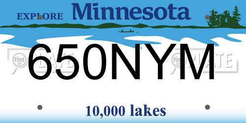 650NYM Minnesota License Plate