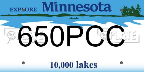 650PCC Minnesota License Plate