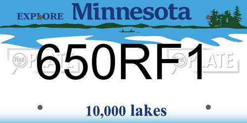 650RF1 Minnesota License Plate