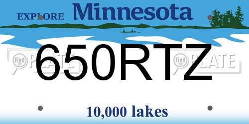 650RTZ Minnesota License Plate