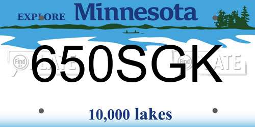 650SGK Minnesota License Plate