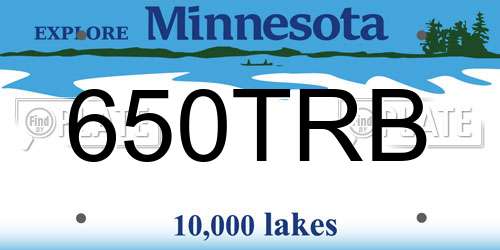 650TRB Minnesota License Plate