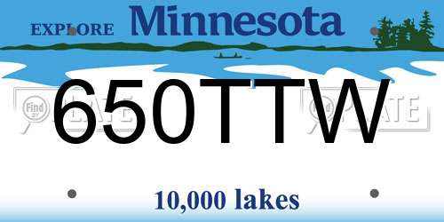 650TTW Minnesota License Plate